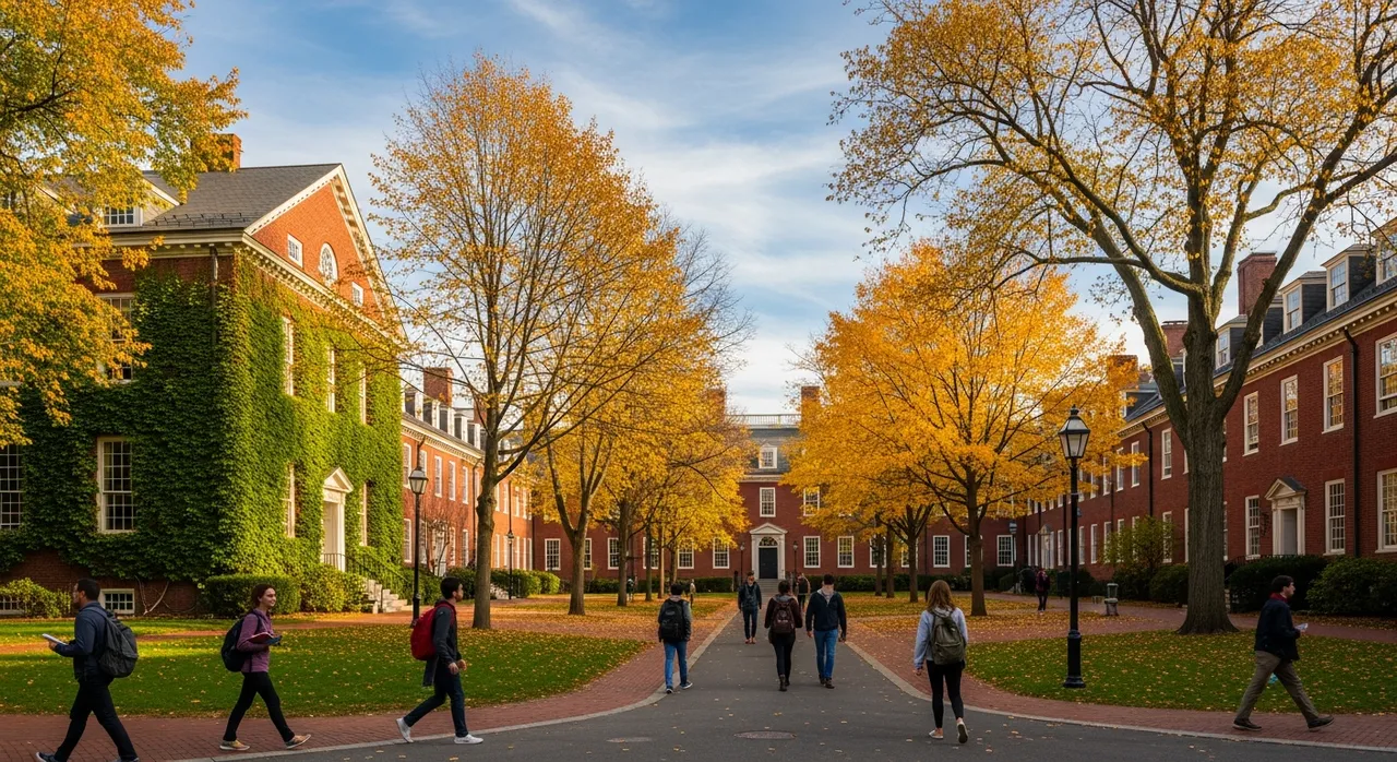 Harvard University campus in Cambridge, USA